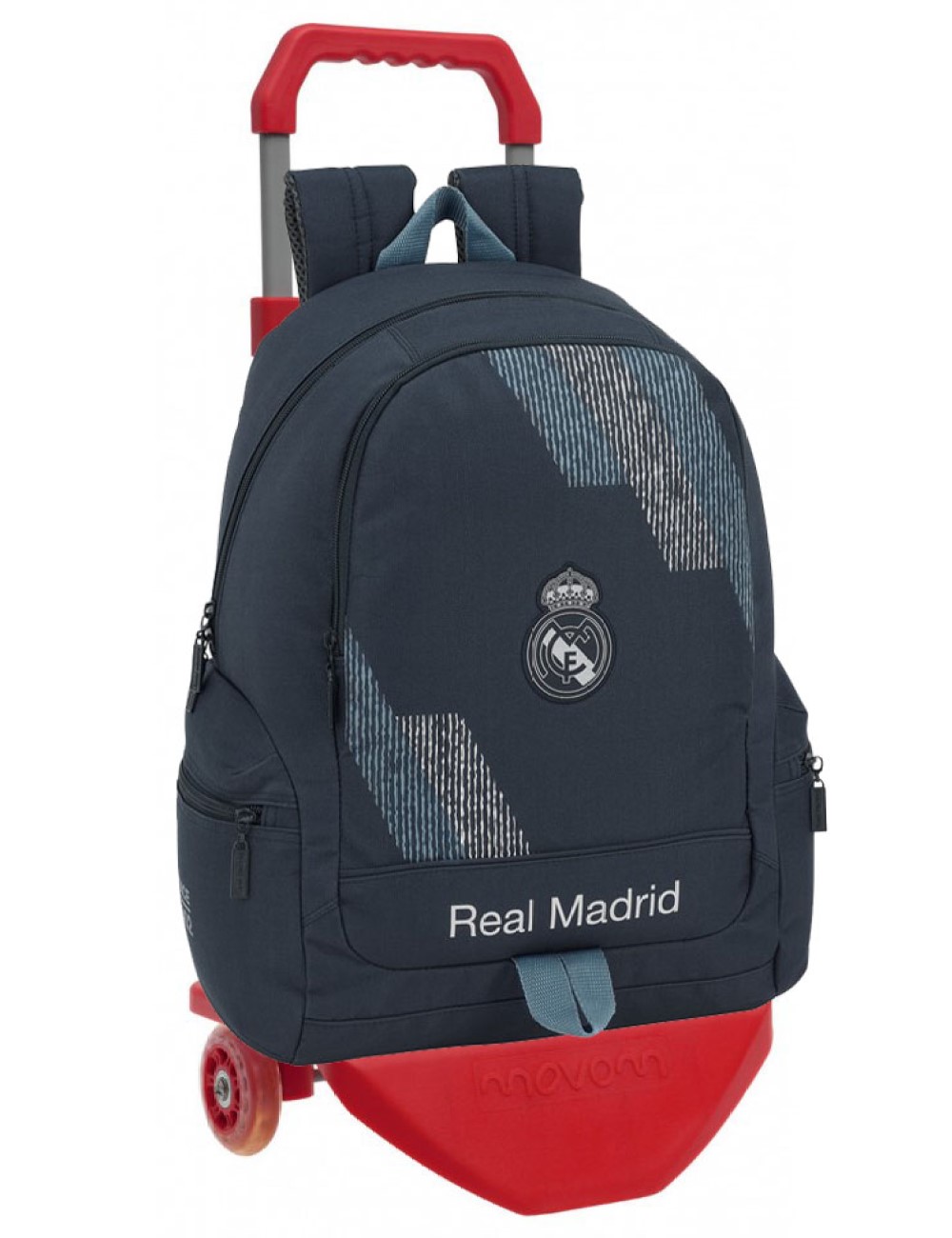 611834662CR Mochila Real Madrid, Dark Grey, con Carro Rojo Premium